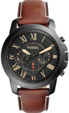 Fossil Grant Chronograph Black Dial Brown Leather Strap Watch for Men - FS5241 Buy Now By Fossil