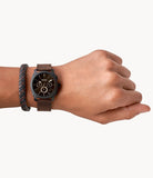 Fossil Machine Flight Chronograph Brown Dial Brown Leather Strap Watch for Men - FS4656 Buy Now By Fossil