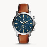 Fossil Townsman Chronograph Blue Dial Brown Leather Strap Watch for Men - FS5279 Buy Now By Fossil
