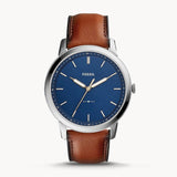 Fossil Minimalist Blue Dial Brown Leather Strap Watch for Men - FS5304 Buy Now By Fossil