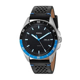 Fossil Sport 54 Day Date Black Dial Black Leather Strap Watch for Men - FS5321 Buy Now By Fossil