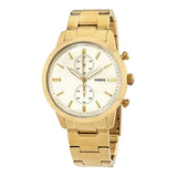 Fossil Townsman Chronograph White Dial Gold Steel Strap Watch for Men - FS5348 Buy Now By Fossil