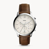 Fossil Neutra Chronograph White Dial Brown Leather Strap Watch for Men - FS5380 Buy Now By Fossil