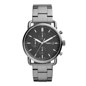 Fossil The Commuter Black Dial Grey Steel Strap Watch for Men - FS5400 Buy Now By Fossil