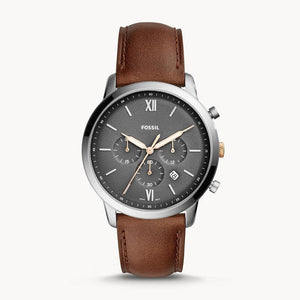 Fossil Neutra Chronograph Black Dial Brown Leather Strap Watch for Men - FS5408 Buy Now By Fossil