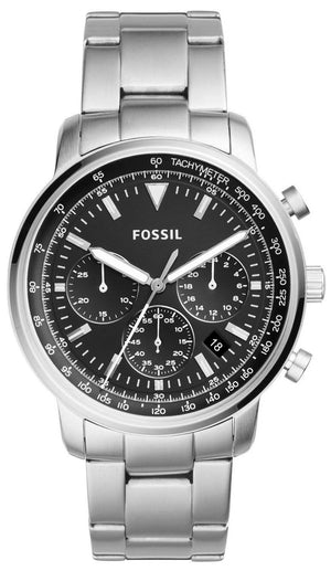 Fossil Goodwin Chronograph Black Dial Silver Steel Strap Watch for Men - FS5412 Buy Now By Fossil