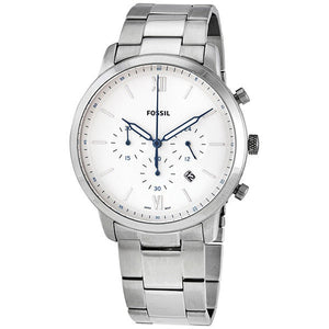 Fossil Neutra Chronograph White Dial Silver Steel Strap Watch for Men - FS5433 Buy Now By Fossil