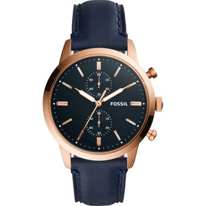 Fossil Townsman Chronograph Blue Dial Blue Leather Strap Watch for Men - FS5436 Buy Now By Fossil