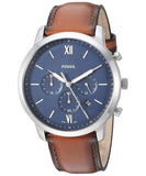 Fossil Neutra Chronograph Blue Dial Brown Leather Strap Watch for Men - FS5453 Buy Now By Fossil