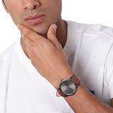 Fossil The Minimalist 3H Grey Dial Brown Leather Strap Watch for Men - FS5479 Buy Now By Fossil