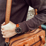 Fossil Goodwin Luggage Chronograph Black Dial Brown Leather Strap Watch for Men - FS5501 Buy Now By Fossil