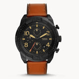 Fossil Bronson Black Dial Brown Leather Strap Watch for Men - FS5714 Buy Now By Fossil