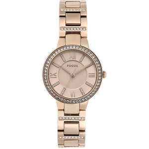 Fossil Virginia Pink Dial Pink Steel Strap Watch for Women - ES4482 Buy Now By Fossil