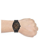 Fossil Machine Chronograph Black Dial Black Leather Strap Watch for Men - FS5586 Buy Now By Fossil