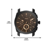 Fossil Machine Chronograph Black Dial Black Leather Strap Watch for Men - FS5586 Buy Now By Fossil