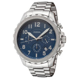 Fossil Bowman Chronograph Blue Dial Silver Steel Strap Watch for Men - FS5604 Buy Now By Fossil