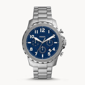 Fossil Bowman Chronograph Blue Dial Silver Steel Strap Watch for Men - FS5604 Buy Now By Fossil