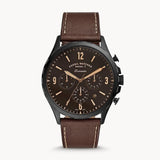 Fossil Forrester Chronograph Black Dial Brown Leather Strap Watch for Men - FS5608 Buy Now By Fossil