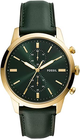 Fossil Townsman Chronograph Green Dial Green Leather Strap Watch for Men - FS5599 Buy Now By Fossil
