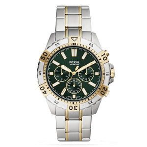 Fossil Garrett Chronograph Green Dial Two Tone Steel Strap Watch for Men - FS5622 Buy Now By Fossil