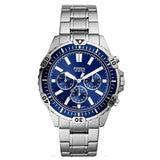 Fossil Garrett Chronograph Blue Dial Silver Steel Strap Watch for Men - FS5623 Buy Now By Fossil