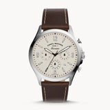 Fossil Forrester Chronograph White Dial Brown Leather Strap Watch for Men - FS5696 Buy Now By Fossil