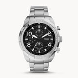 Fossil Bronson Chronograph Black Dial Silver Steel Strap Watch for Men - FS5710 Buy Now By Fossil