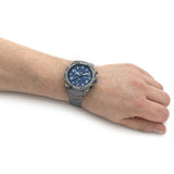 Fossil Bronson Chronograph Blue Dial Grey Steel Strap Watch for Men - FS5711 Buy Now By Fossil