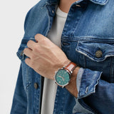 Fossil Neutra Chronograph Green Dial Brown Leather Strap Watch for Men - FS5735 Buy Now By Fossil