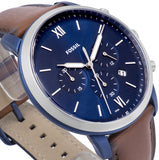 Fossil Neutra Chronograph Blue Dial Brown Leather Strap Watch for Men - FS5791 Buy Now By Fossil