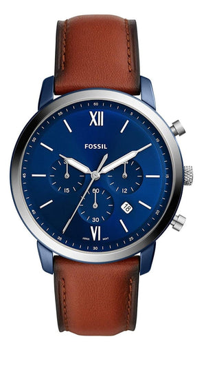 Fossil Neutra Chronograph Blue Dial Brown Leather Strap Watch for Men - FS5791 Buy Now By Fossil