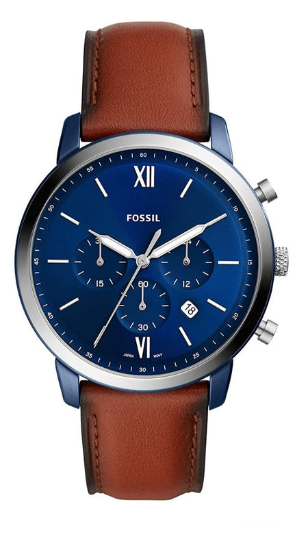 Fossil Neutra Chronograph Blue Dial Brown Leather Strap Watch for Men - FS5791 Buy Now By Fossil