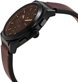 Fossil Everett Chronograph Black Dial Brown Leather Strap Watch for Men - FS5798 Buy Now By Fossil