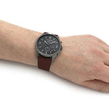 Fossil Forrester Chronograph Grey Dial Brown Leather Strap Watch for Men - FS5815 Buy Now By Fossil