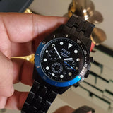 Fossil FB-01 Chronograph Black Dial Grey Steel Strap Watch for Men - FS5835 Buy Now By Fossil