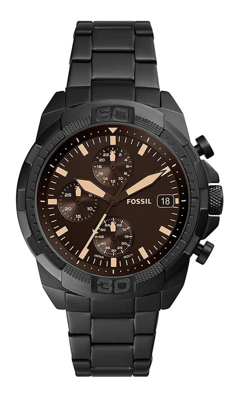 Fossil Bronson Chronograph Black Dial Black Steel Strap Watch for Men - FS5851 Buy Now By Fossil