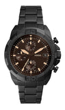 Fossil Bronson Chronograph Black Dial Black Steel Strap Watch for Men - FS5851 Buy Now By Fossil