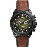 Fossil Bronson Chronograph Black Dial Brown Leather Strap Watch for Men - FS5856 Buy Now By Fossil