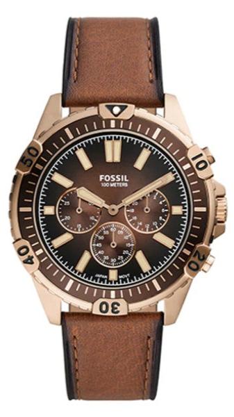 Fossil Garrett Chronograph Brown Dial Brown Leather Strap Watch for Men - FS5867 Buy Now By Fossil