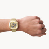 Fossil Retro Analog-Digital Gold Dial Gold Steel Strap Watch for Men - FS5889 Buy Now By Fossil