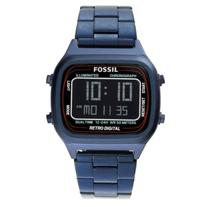 Fossil Retro Analog-Digital Black Dial Blue Steel Strap Watch for Men - FS5896 Buy Now By Fossil