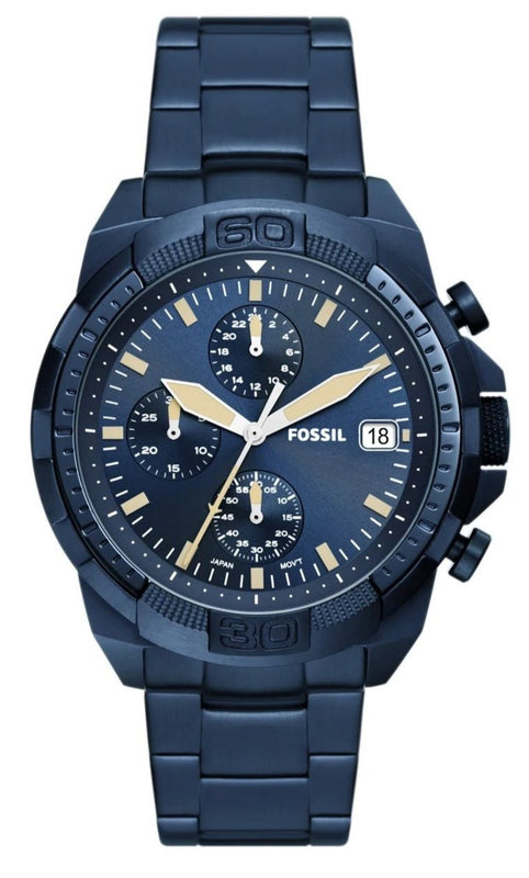 Fossil Bronson Chronograph Blue Dial Blue Steel Strap Watch for Men - FS5916 Buy Now By Fossil