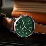 Fossil Neutra Chronograph Green Dial Brown Leather Strap Watch for Men - FS5735 Buy Now By Fossil