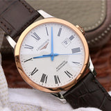 Longines Record Automatic Stainless Steel 18K Gold Watch for Men - L2.821.5.11.2 Buy Now By Longines