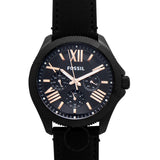 Fossil Cecile Multifunction Black Dial Black Leather Strap Watch for Men - AM4523 Buy Now By Fossil