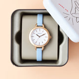 Fossil Classic White Dial Blue Leather Strap Watch for Women - BQ3327 Buy Now By Fossil