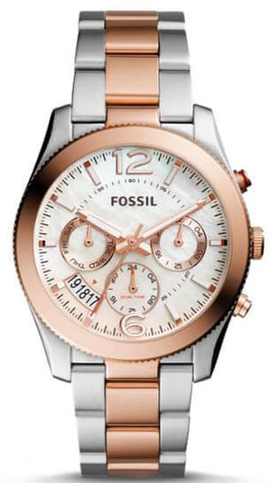 Fossil Perfect Boyfriend Mother of Pearl Dial Two Tone Steel Strap Watch for Women - ES4135 Buy Now By Fossil