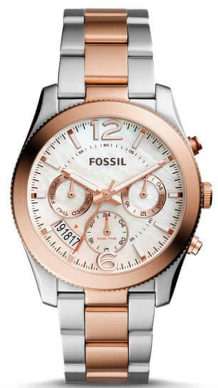 Fossil Perfect Boyfriend Mother of Pearl Dial Two Tone Steel Strap Watch for Women - ES4135 Buy Now By Fossil