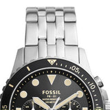 Fossil FB-01 Chronograph Black Dial Silver Steel Strap Watch for Men - FS5864 Buy Now By Fossil