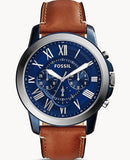 Fossil Grant Chronograph Blue Dial Brown Leather Strap Watch for Men - FS5151 Buy Now By Fossil